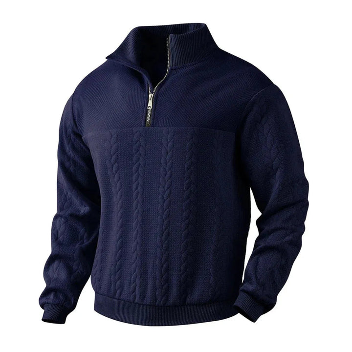 Mill Quarter-Zip Cable Knit Sweatshirt