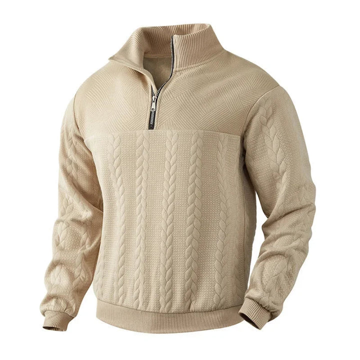 Mill Quarter-Zip Cable Knit Sweatshirt