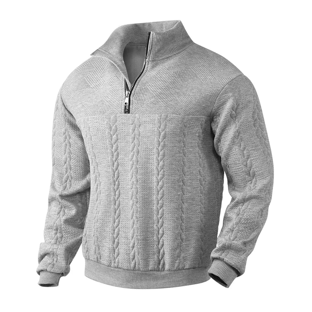 Mill Quarter-Zip Cable Knit Sweatshirt