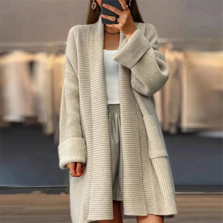 Mira Oversized Longline Rib-Knit Cardigan Artisio