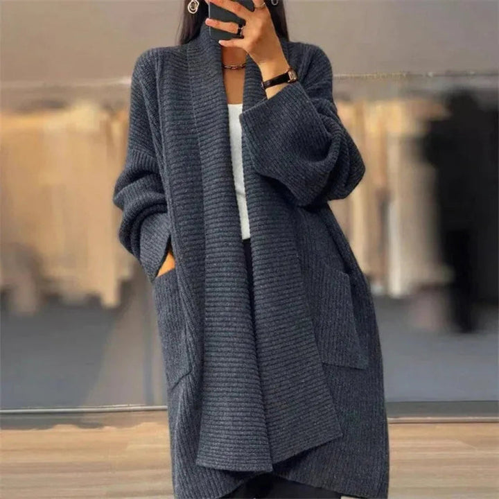 Mira Oversized Longline Rib-Knit Cardigan Artisio
