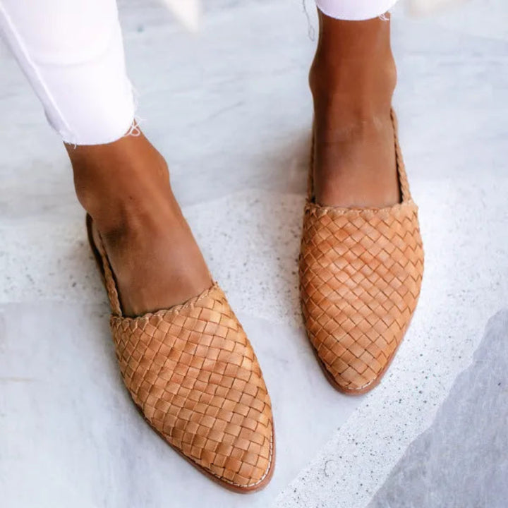 Mitch Woven Slingback Pointed-Toe Flats