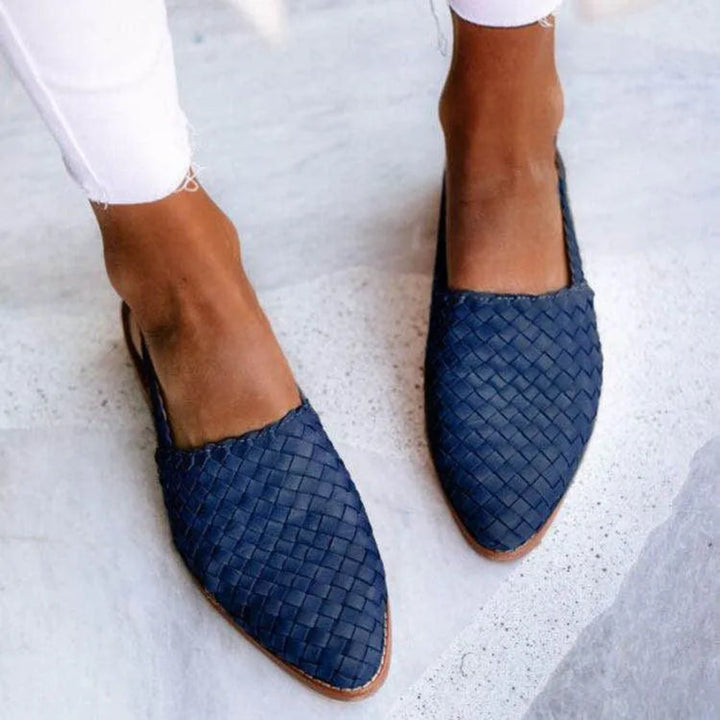 Mitch Woven Slingback Pointed-Toe Flats