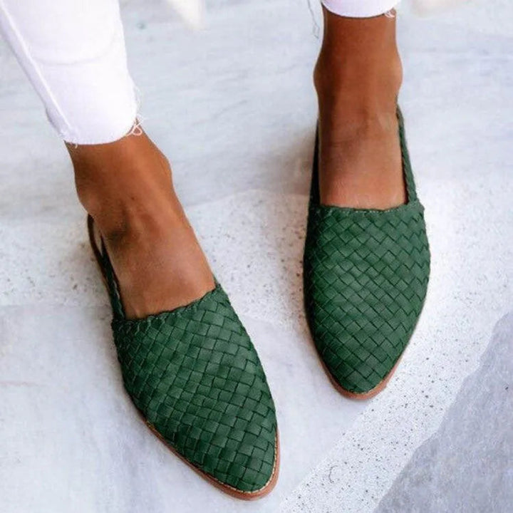 Mitch Woven Slingback Pointed-Toe Flats