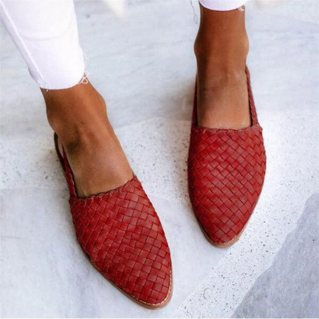 Mitch Woven Slingback Pointed-Toe Flats