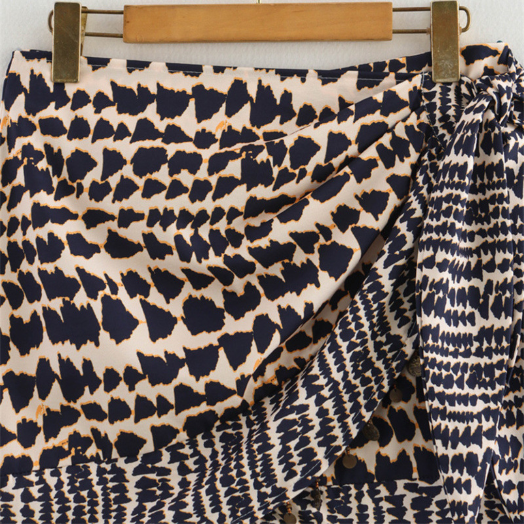 Natalia Beaded Wrap Mini Skirt