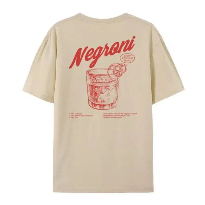 Negroni Nights Vintage Graphic Cotton Tee Artisio