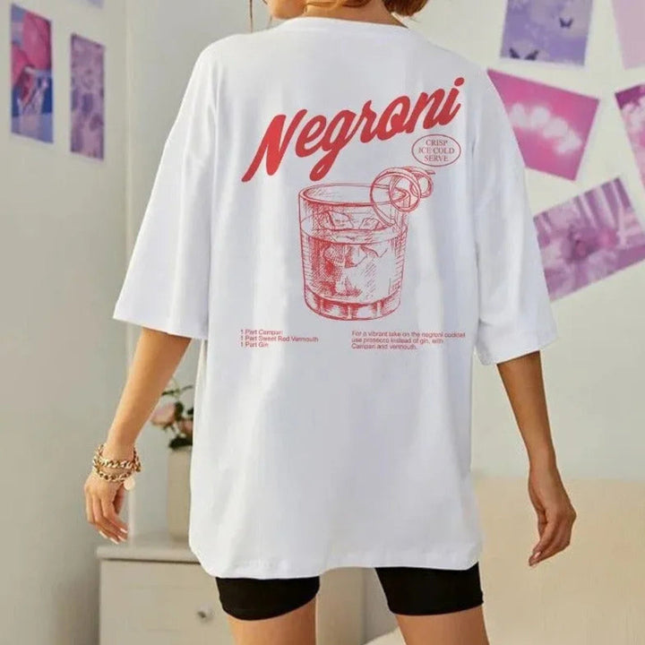 Negroni Nights Vintage Graphic Cotton Tee Artisio