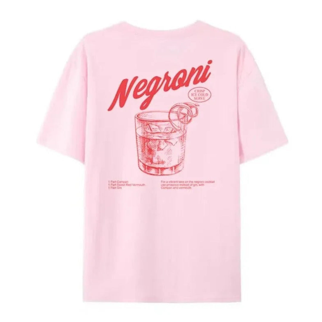 Negroni Nights Vintage Graphic Cotton Tee Artisio