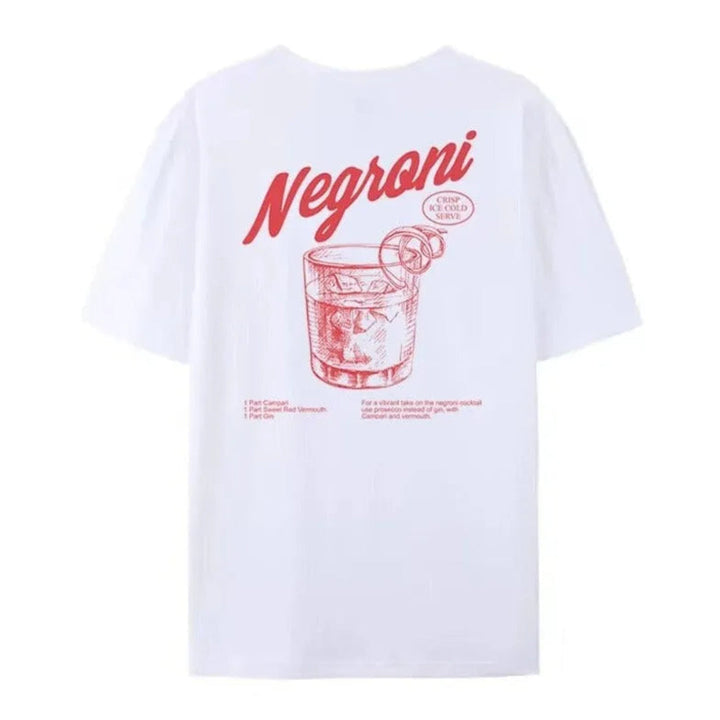 Negroni Nights Vintage Graphic Cotton Tee Artisio