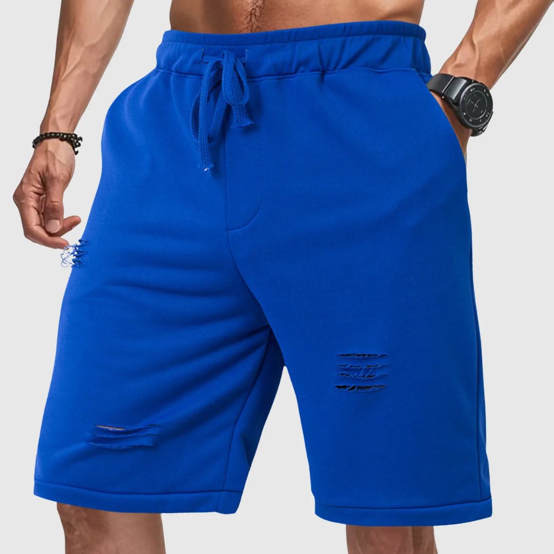 Nick Distressed Drawstring Jogger Shorts Artisio
