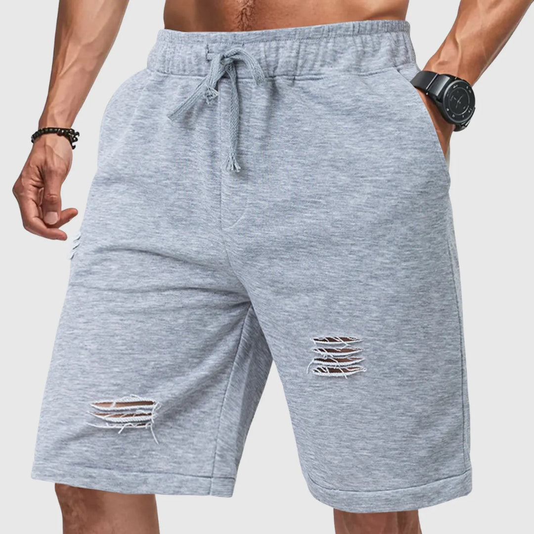 Nick Distressed Drawstring Jogger Shorts Artisio