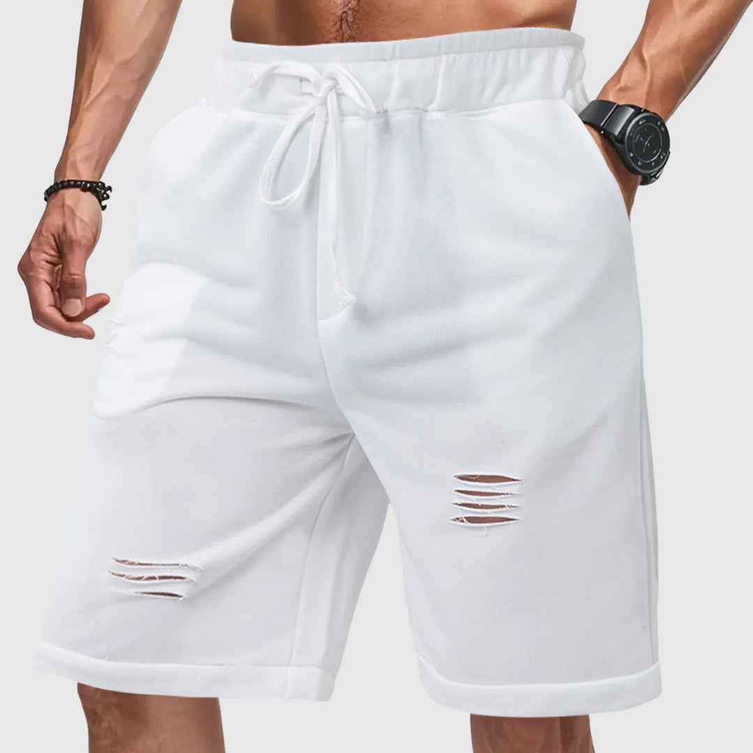 Nick Distressed Drawstring Jogger Shorts Artisio