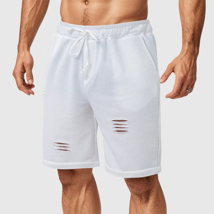 Nick Distressed Drawstring Jogger Shorts Artisio