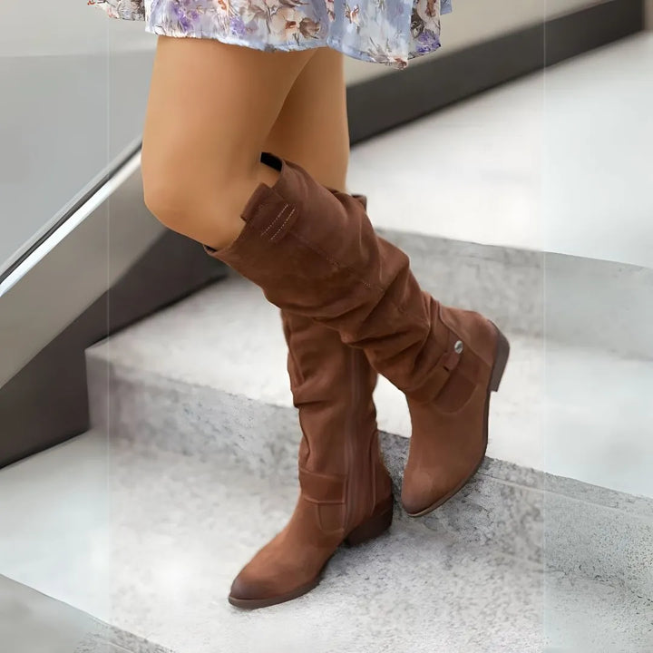 Olga Slouchy Knee-High Suede Boots