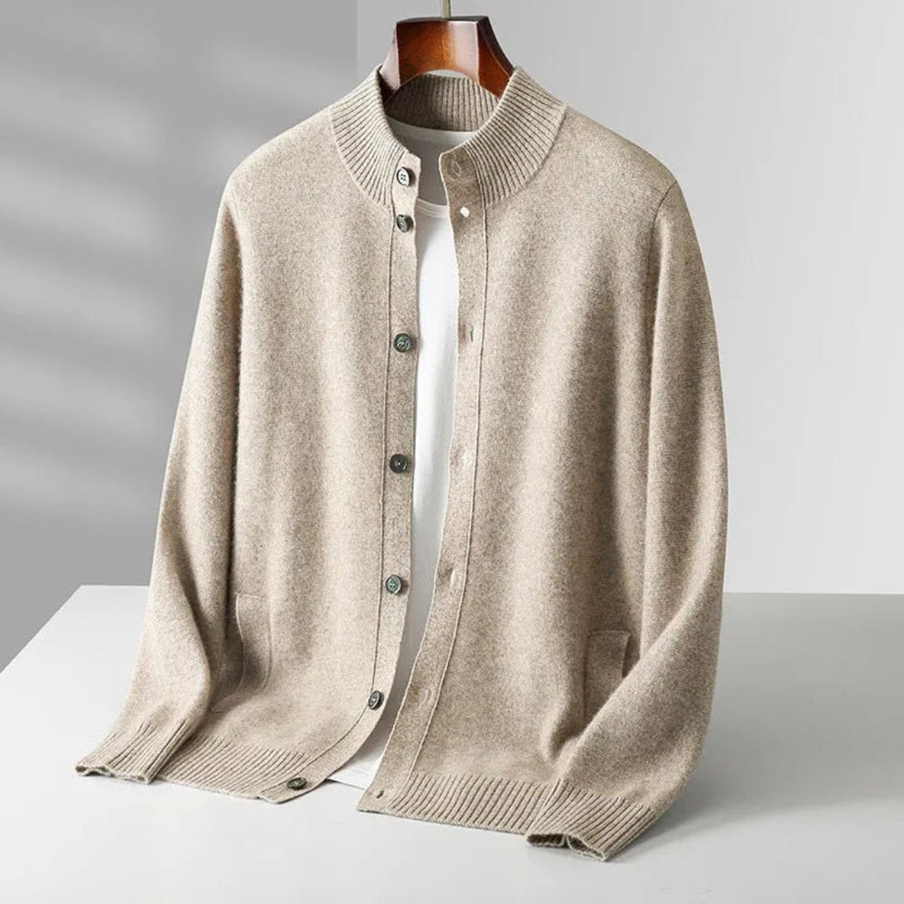 Orion Merino Wool Button-Up Cardigan Artisio