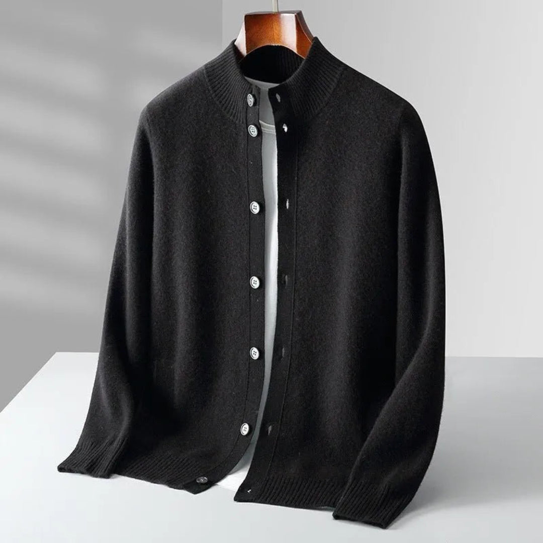 Orion Merino Wool Button-Up Cardigan Artisio