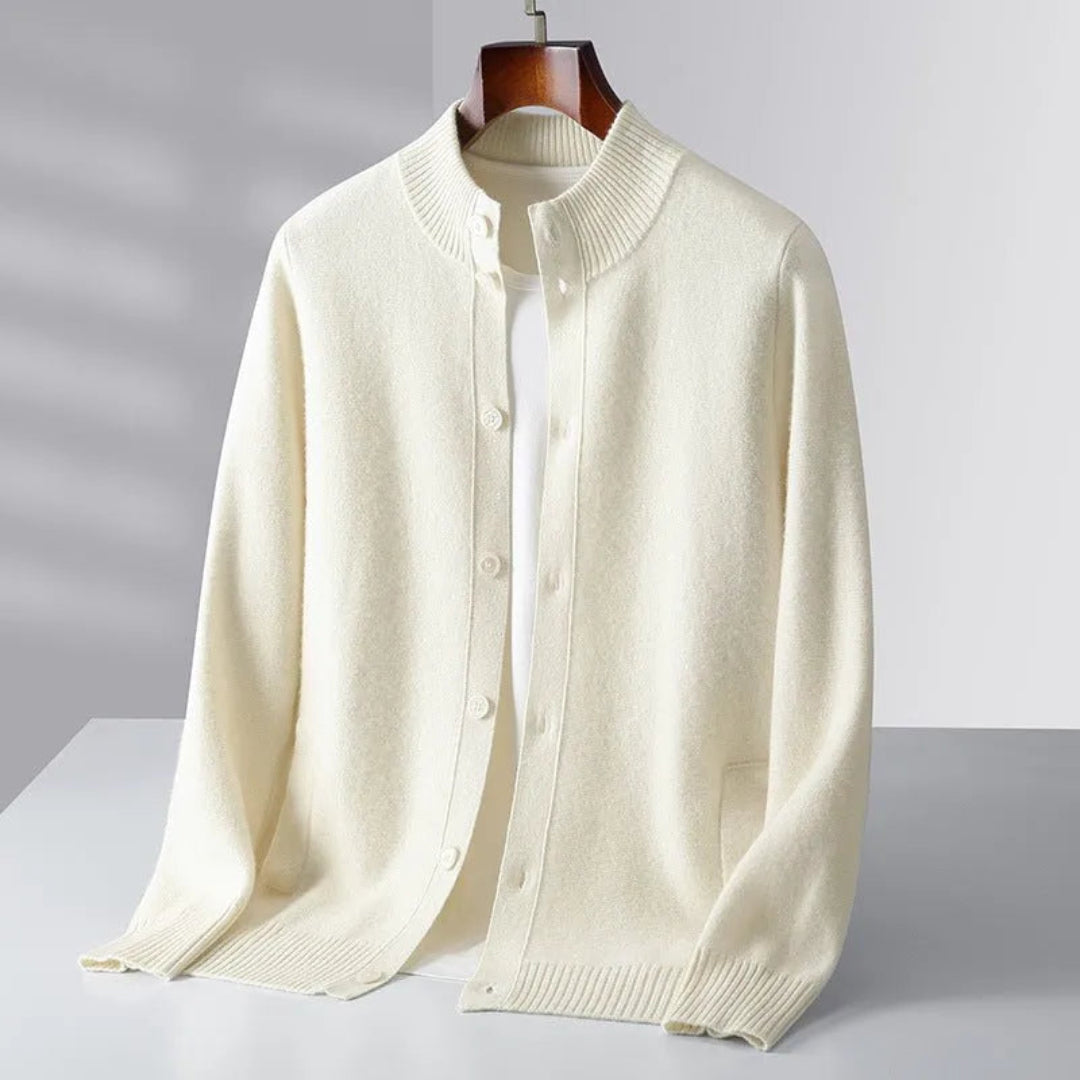 Orion Merino Wool Button-Up Cardigan Artisio
