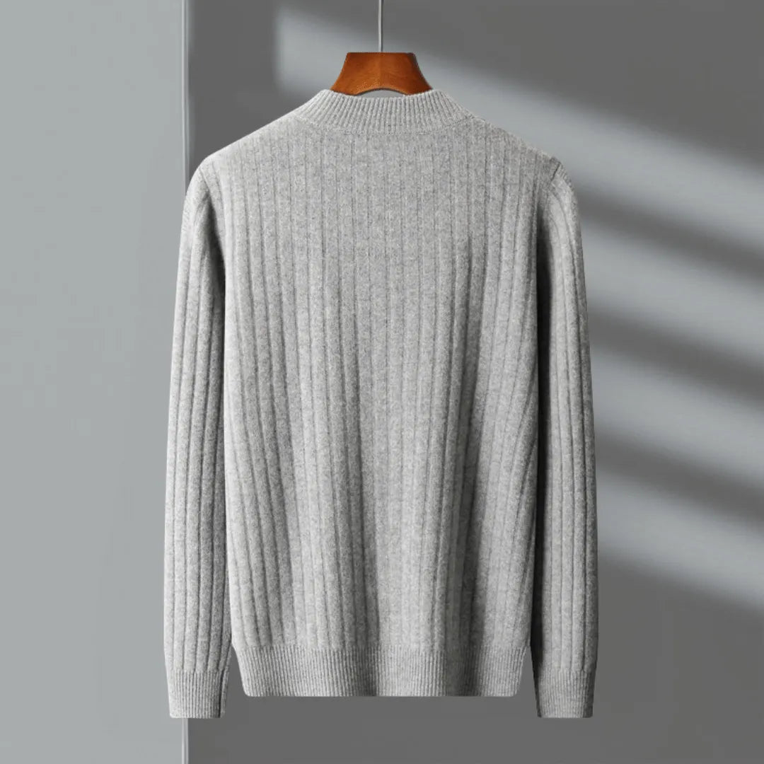 Oscar Merino Wool Full-Zip Sweater Artisio