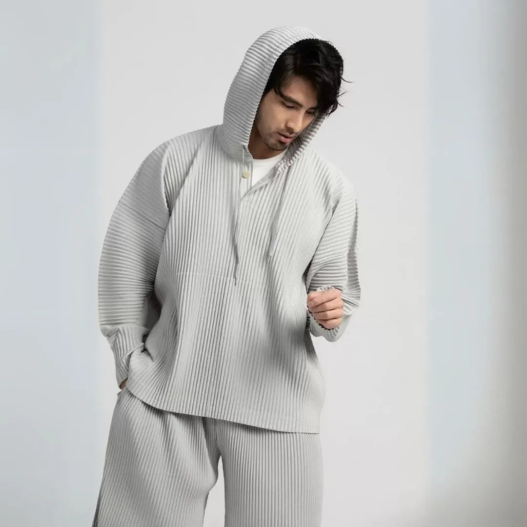 Palmer Loose-Fit Pleated Hoodie Artisio