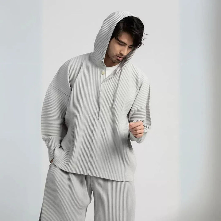 Palmer Loose-Fit Pleated Hoodie Artisio