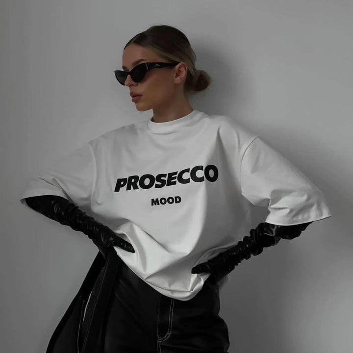 Prosecco Mood Oversized Statement Tee Artisio
