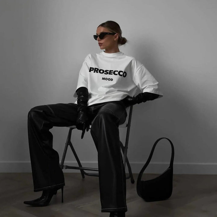 Prosecco Mood Oversized Statement Tee Artisio