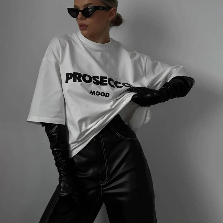 Prosecco Mood Oversized Statement Tee Artisio