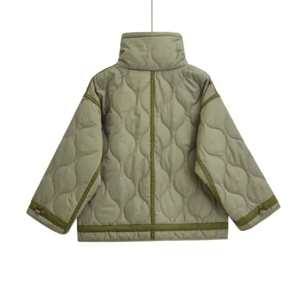 Raven Quilted Stand Collar Puffer Jacket Artisio