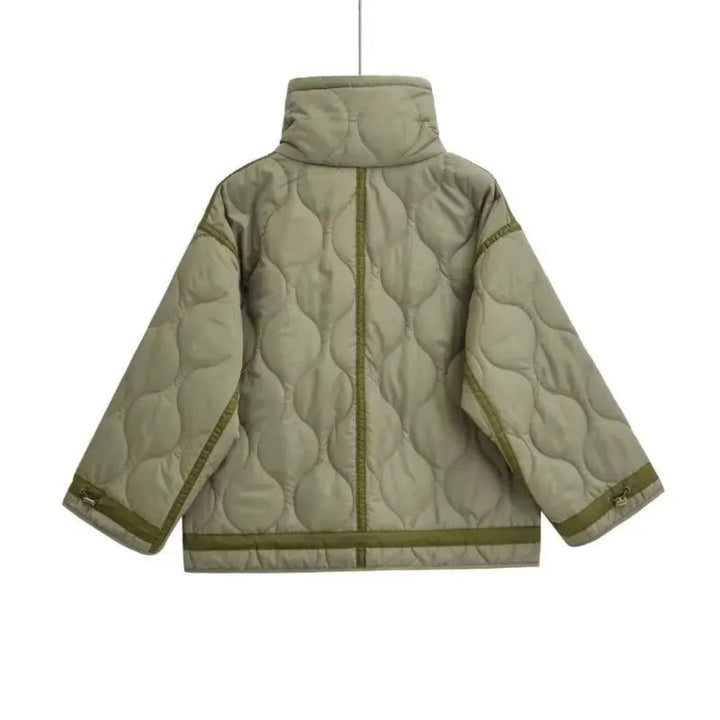 Raven Quilted Stand Collar Puffer Jacket Artisio