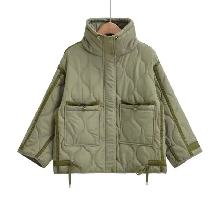 Raven Quilted Stand Collar Puffer Jacket Artisio