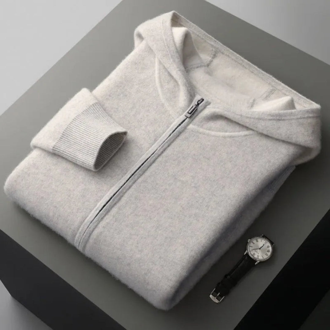 Reece Cashmere Hooded Full-Zip Sweater Artisio