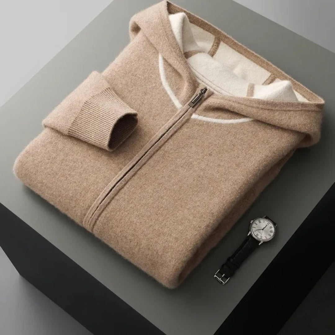 Reece Cashmere Hooded Full-Zip Sweater Artisio