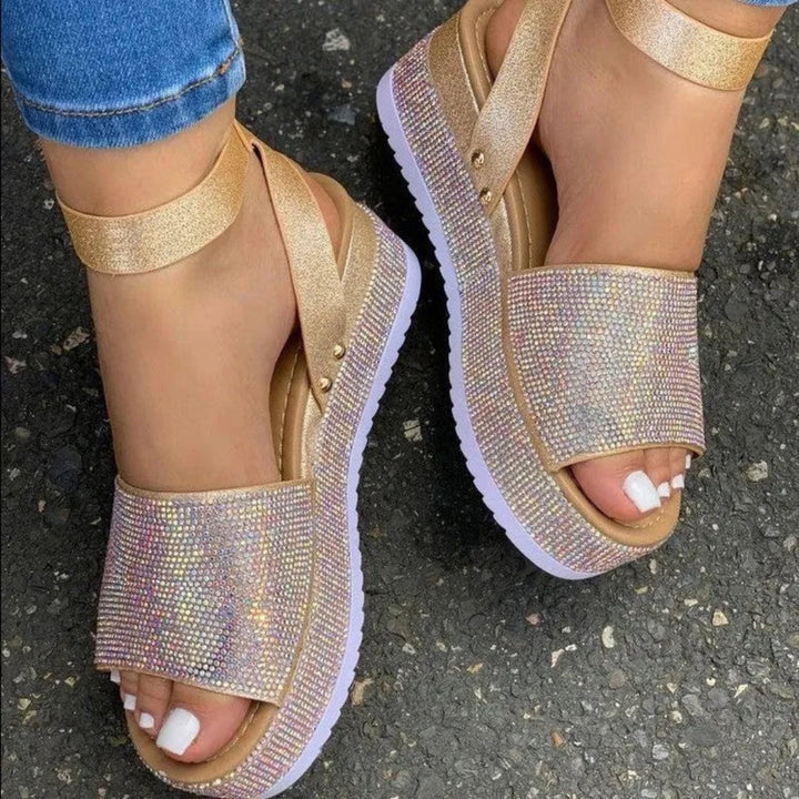 Riley Rhinestone Chunky Platform Sandals