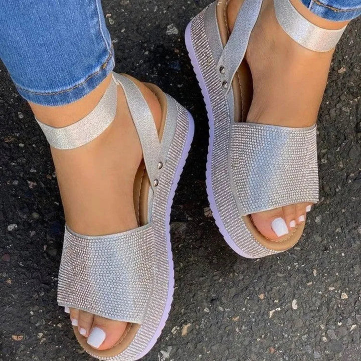 Riley Rhinestone Chunky Platform Sandals