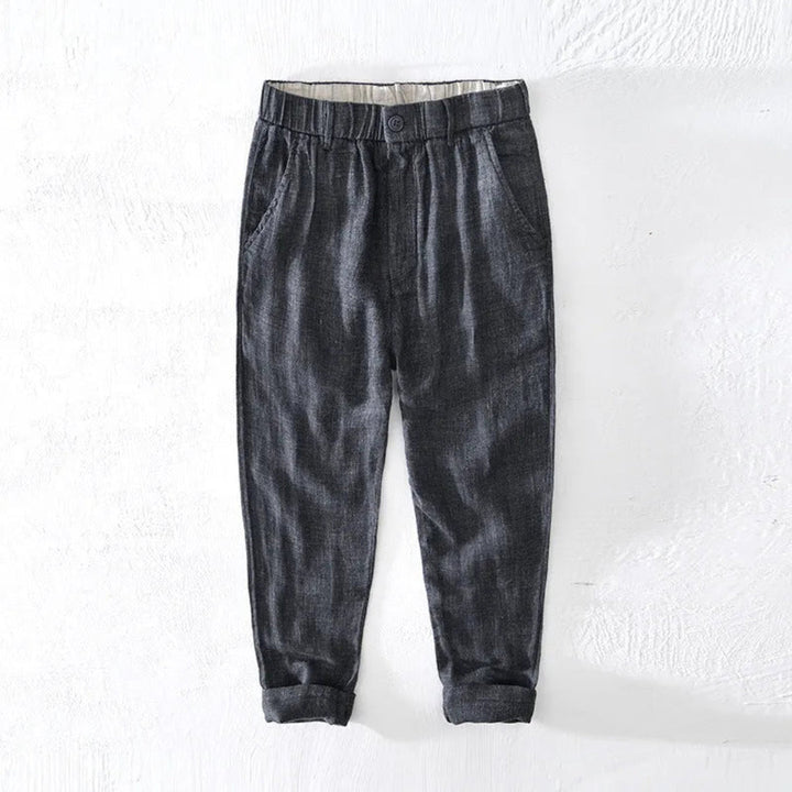 River Casual Linen Tapered Trousers Artisio