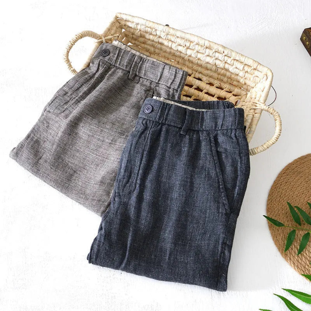 River Casual Linen Tapered Trousers Artisio
