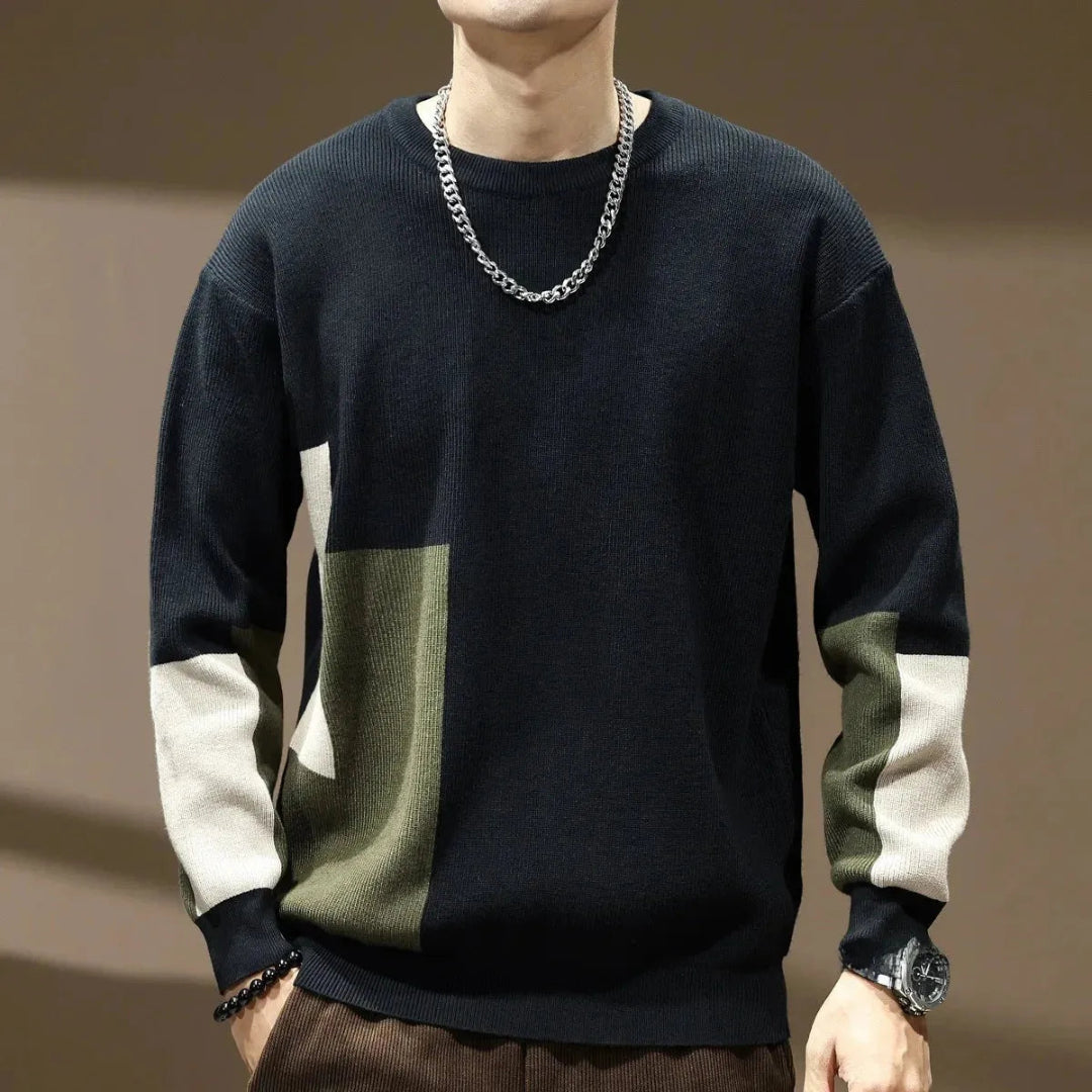 Roman Color Block Knit Sweater