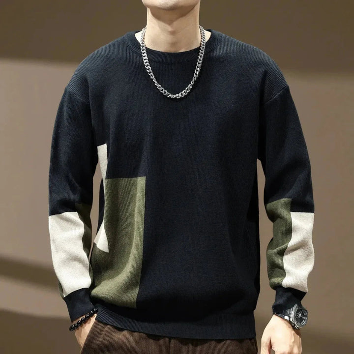 Roman Color Block Knit Sweater