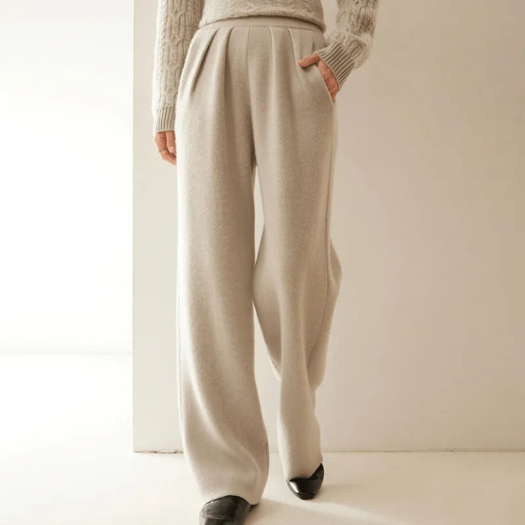 Sabina Cashmere Wide-Leg Pants