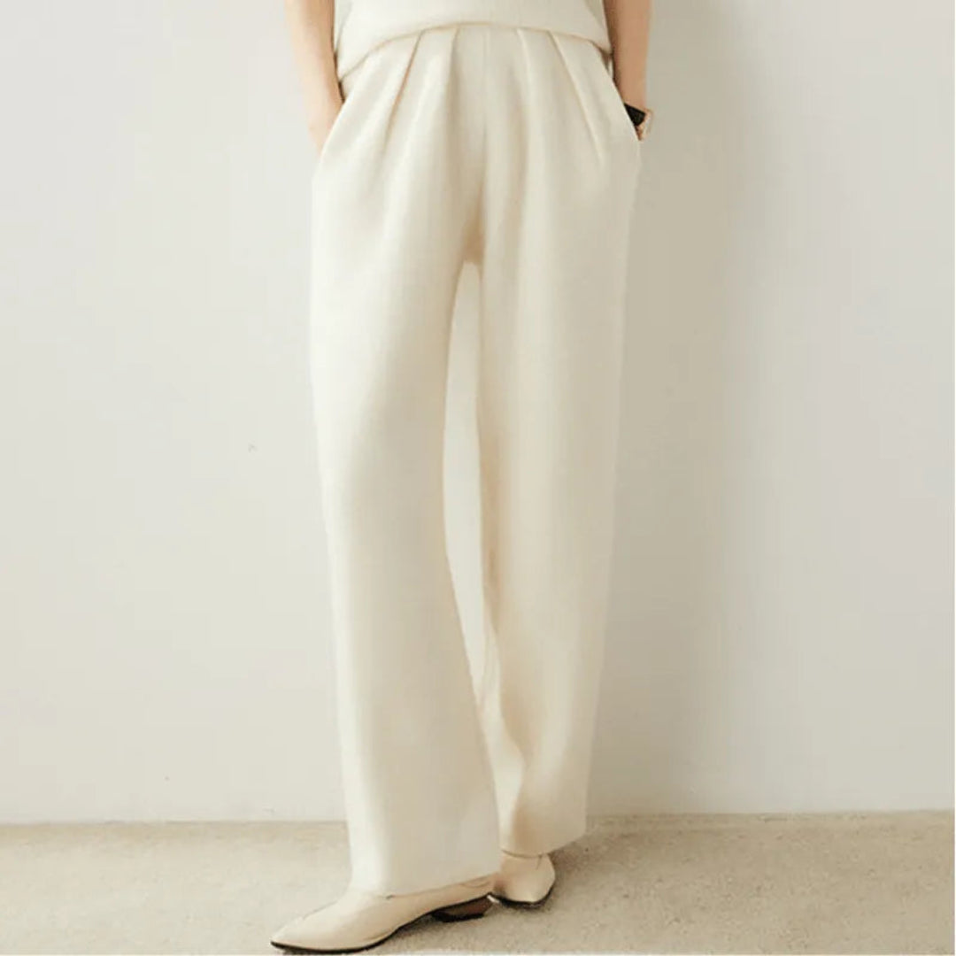Sabina Cashmere Wide-Leg Pants