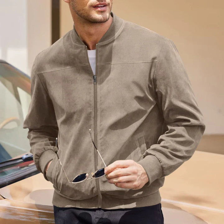 Salva Suede-Like Bomber Jacket Artisio