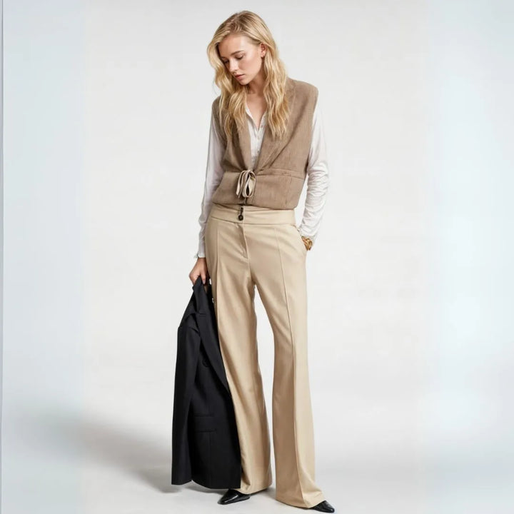 Sara Sleeveless Belted Wrap Vest