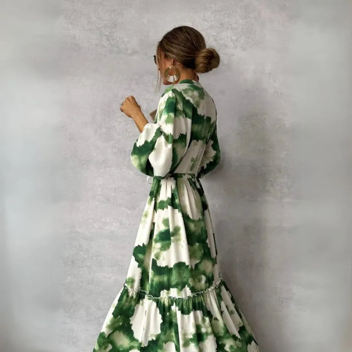 Savannah V-Neck Tiered Maxi Dress