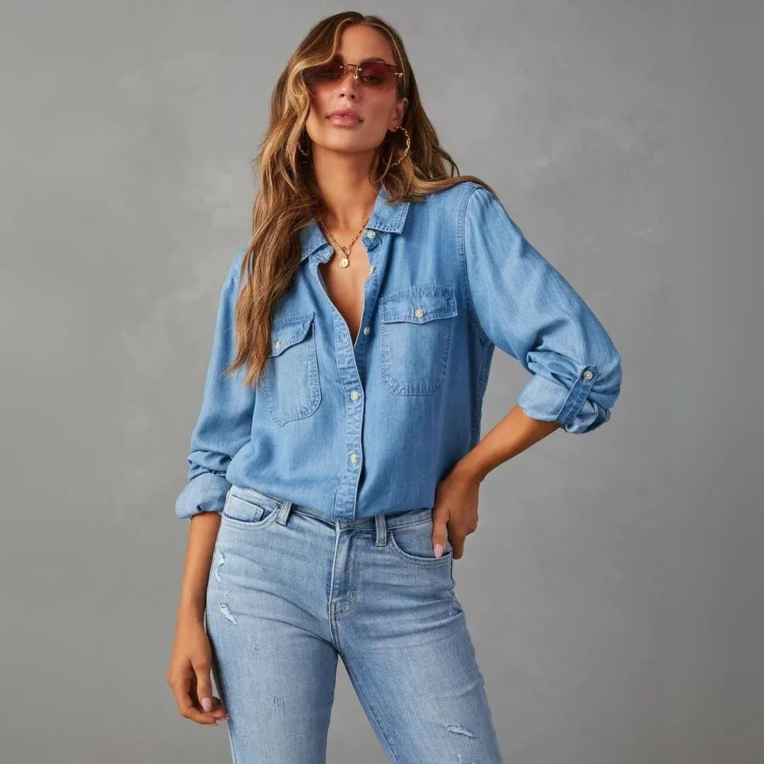 Savannah Button-Up Denim Shirt