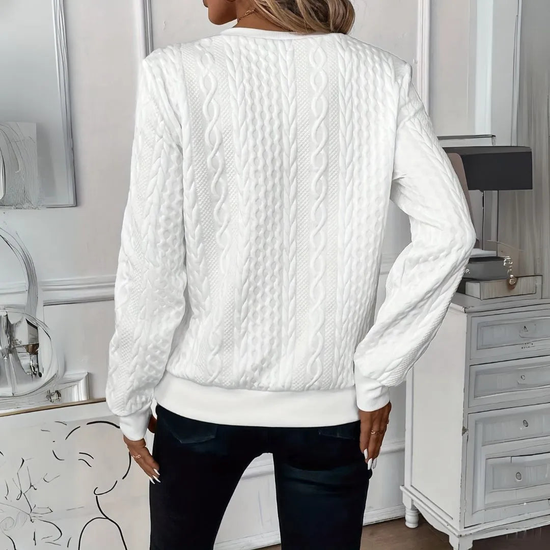 Serena Cable-Knit Quarter-Zip Pullover