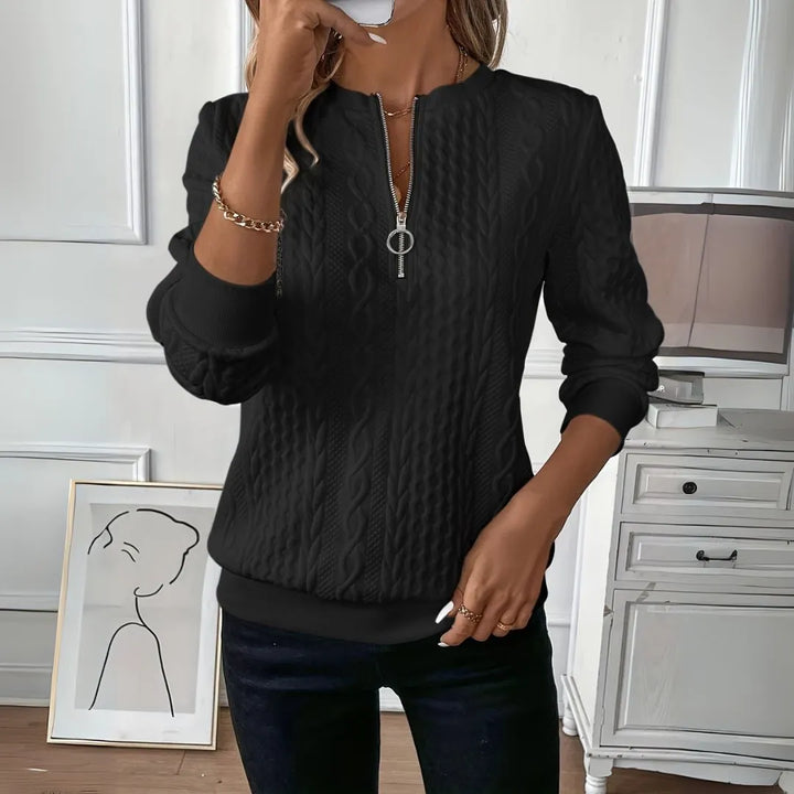 Serena Cable-Knit Quarter-Zip Pullover