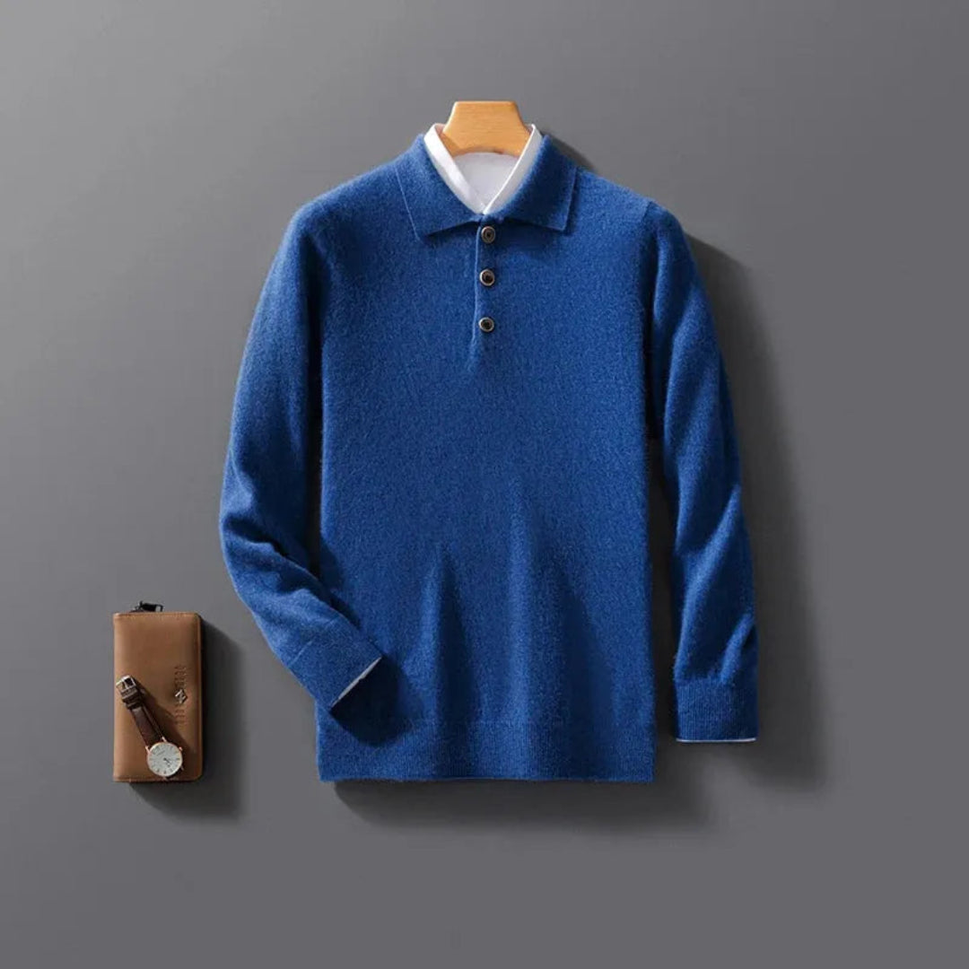 Sereno Men's Cashmere Polo Sweater Artisio
