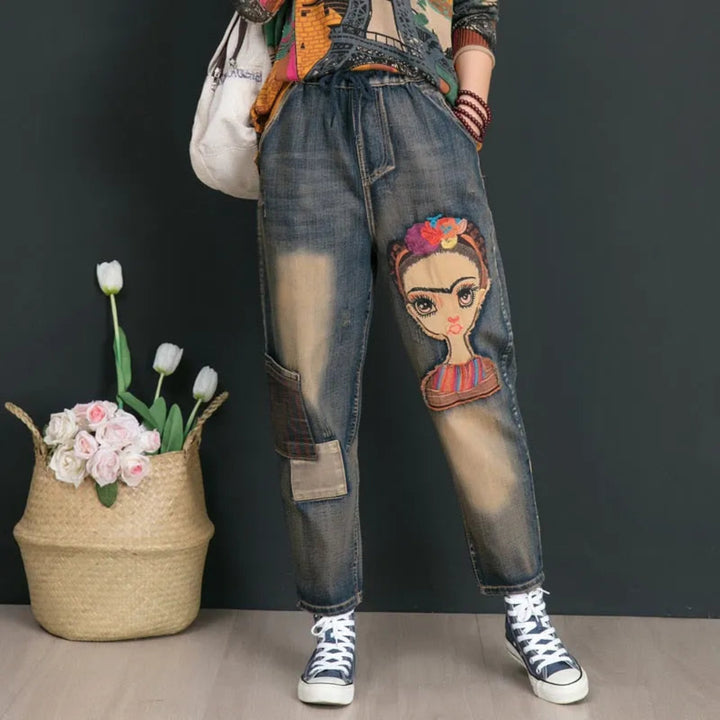 Shuvee Vintage Embroidered Denim Jeans