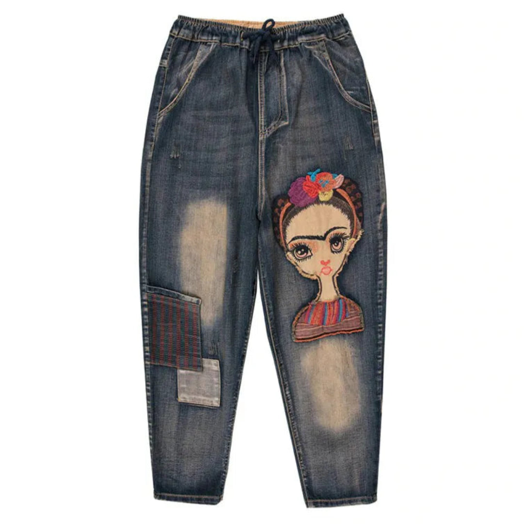 Shuvee Vintage Embroidered Denim Jeans